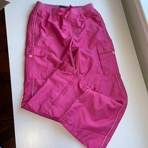 Pink rip stop pants for girls